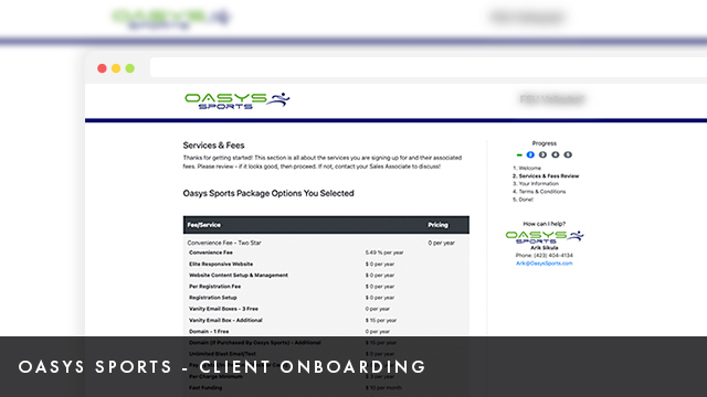 Thumbnail for Oasys Sports - Client Onboarding